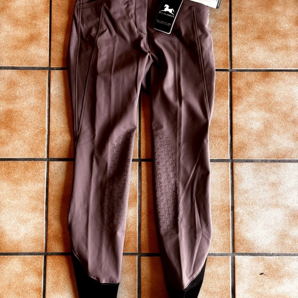 RJ classics riding breeches med rise 26R in Pepper sued knee patch